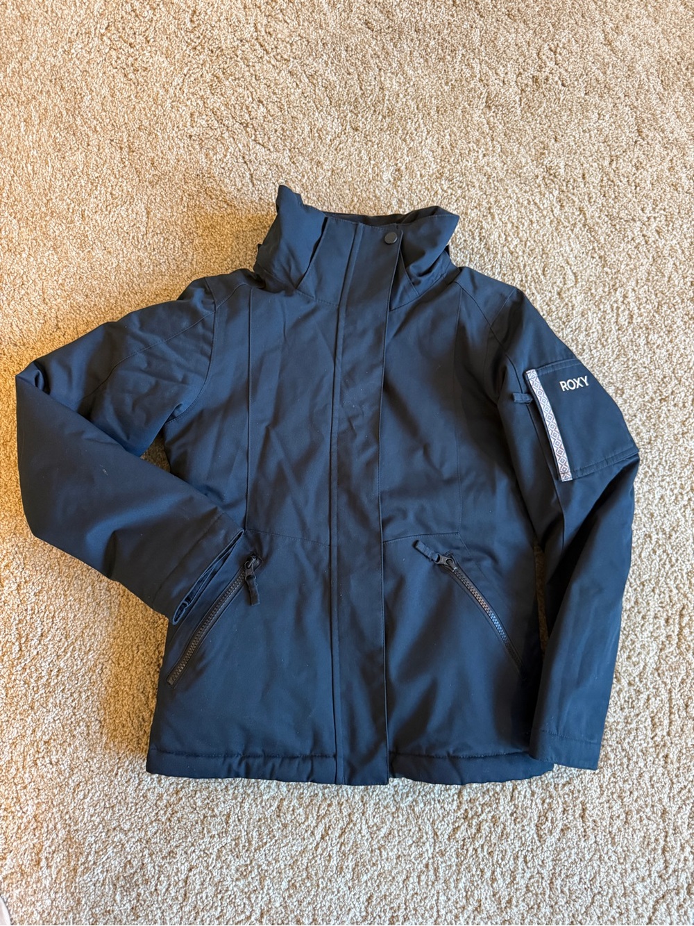 Roxy Kids Black Snow Ski Jacket Insulted size 12